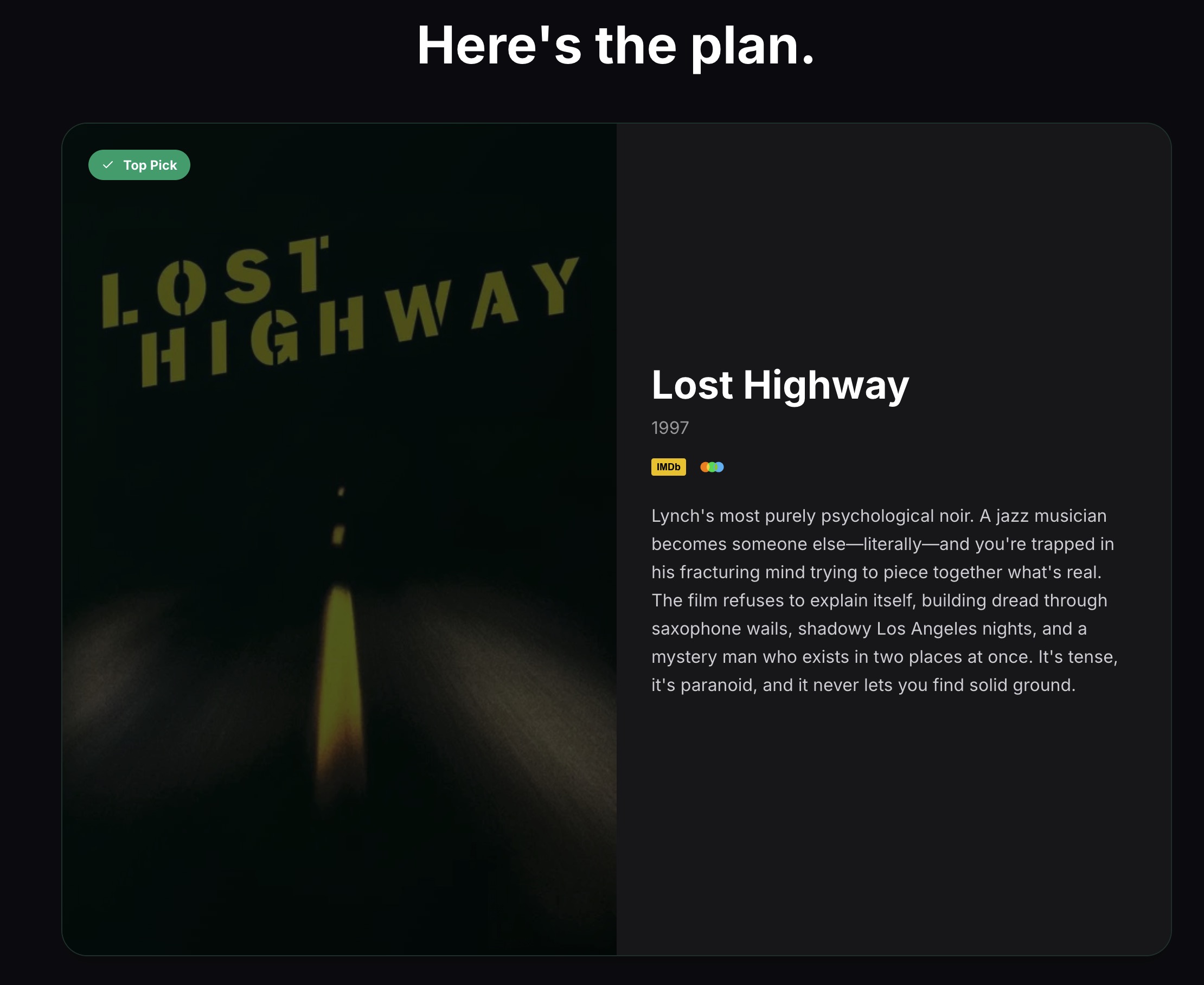 Final movie recommendations